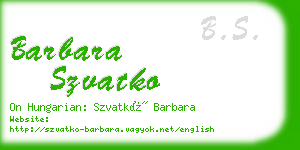 barbara szvatko business card